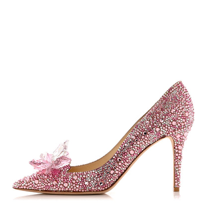 Jimmy Choo Suede Crystal Alia Pumps 39.5 Rose Mix 1 of 11