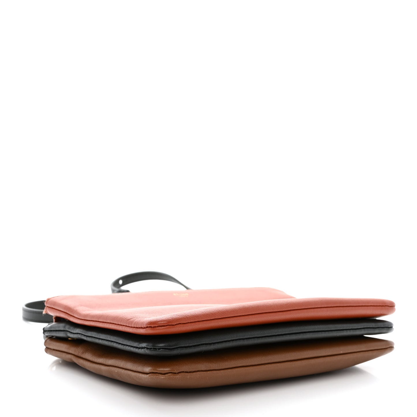 Lambskin Small Multicolor Trio Crossbody Bag Tan Multicolor