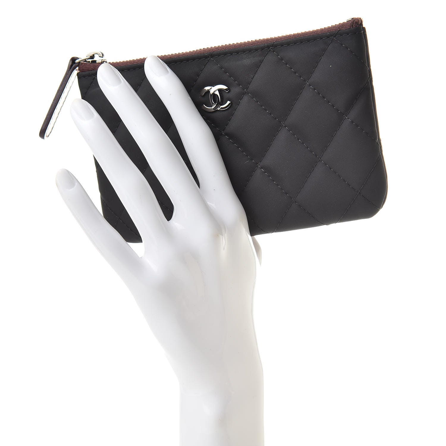 Chanel Nylon Quilted Small Cosmetic Case Black 2 of 8