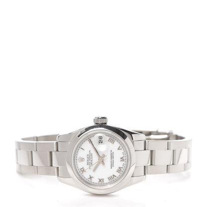 Rolex Stainless Steel 26mm Oyster Perpetual DateJust Watch White Roman 179160 2 of 5