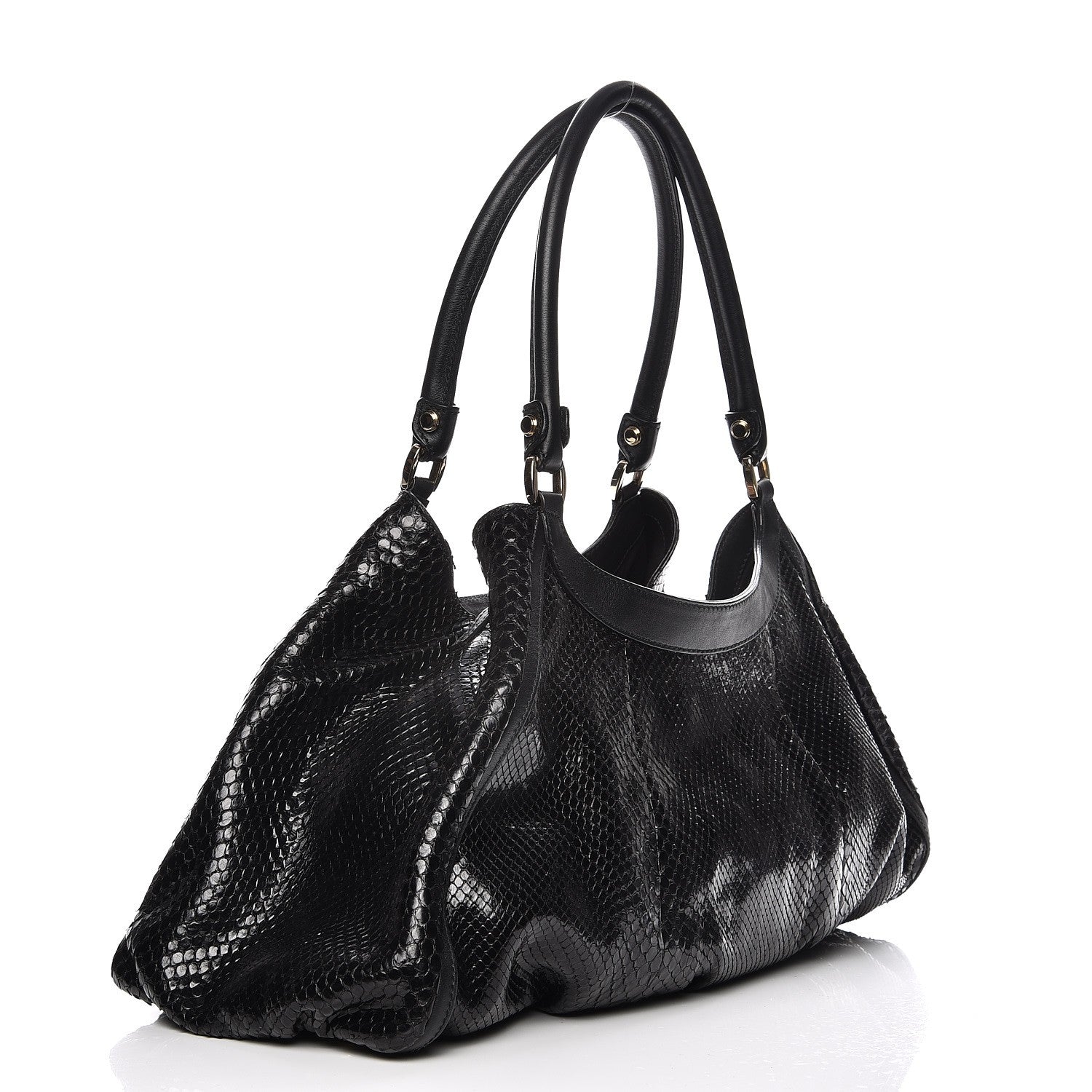 Gucci Python Large D Ring Hobo Black 3 of 12