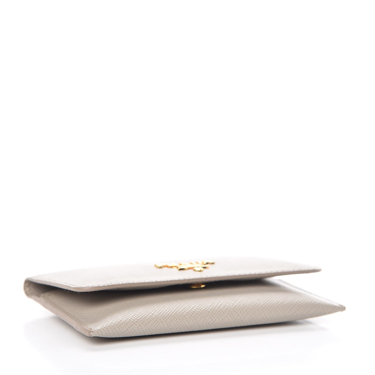 Saffiano Metal Flap Card Holder Pomice