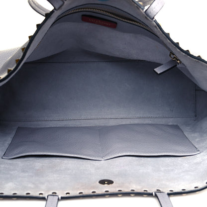 Valentino Garavani Grained Calfskin Rockstud Shoulder Tote Pastel Grey 7 of 11