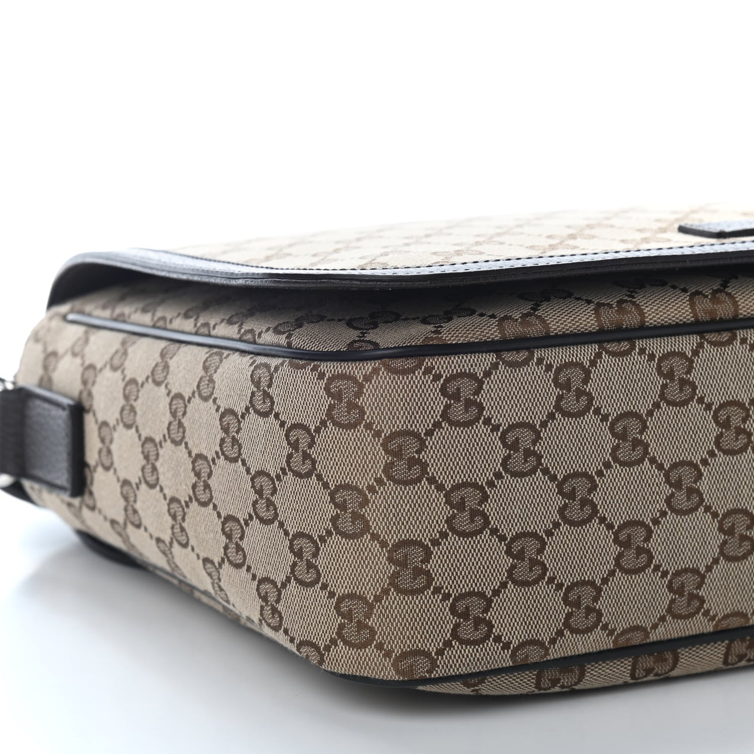 Gucci Monogram Large Flap Messenger Bag Beige Dark Brown 8 of 9