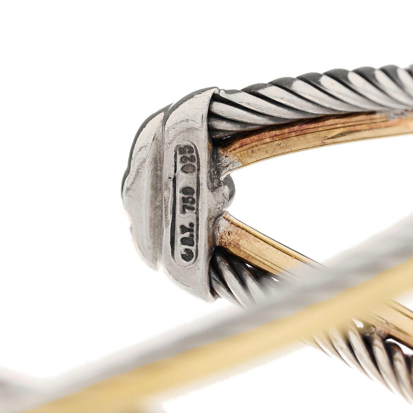 Sterling Silver 18K Yellow Gold 26mm Crossover X Cuff Bracelet