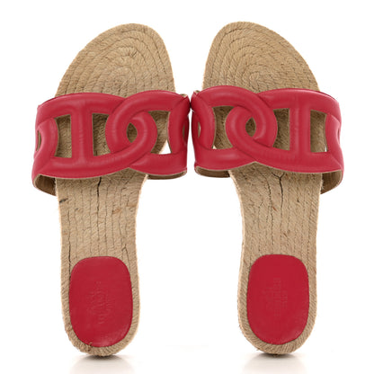 Hermes Nappa Famosa Espadrille Sandals 36 Rosa Framboise 2 of 11