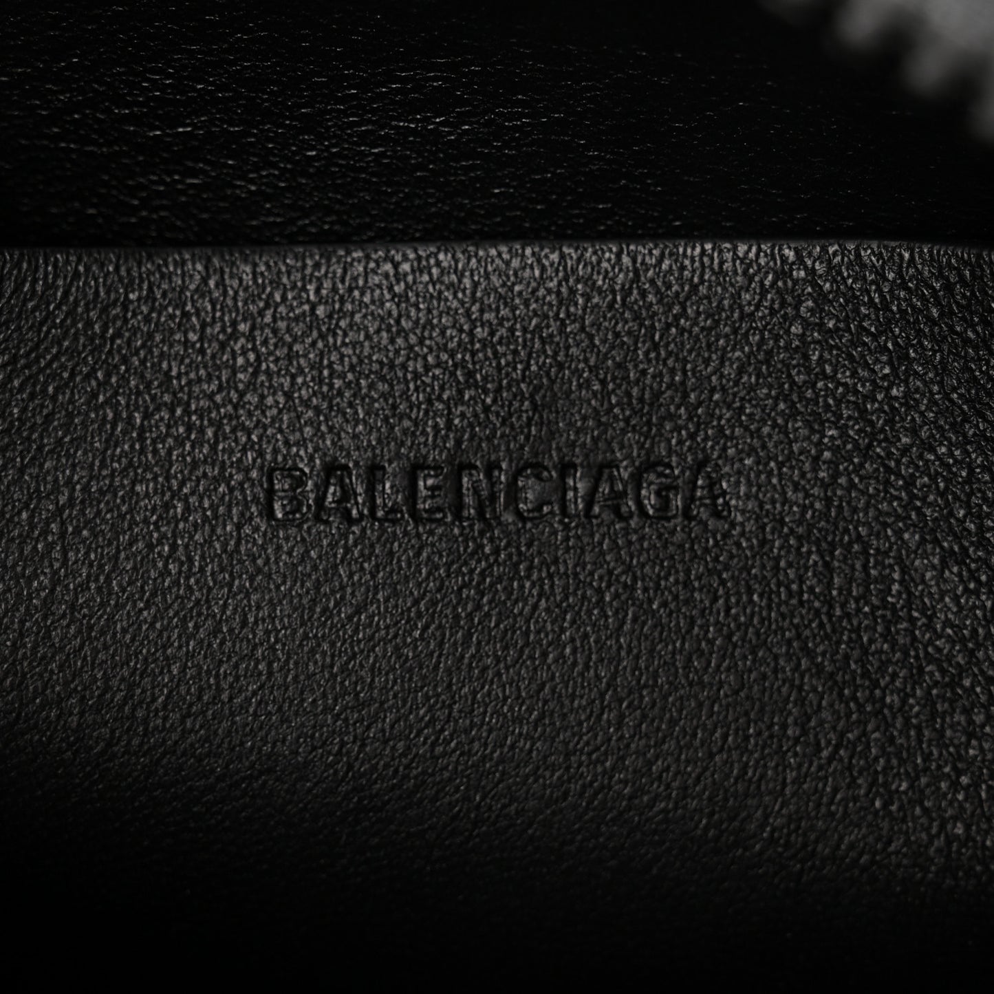 Grained Calfskin Embossed Car Camera Bag Black