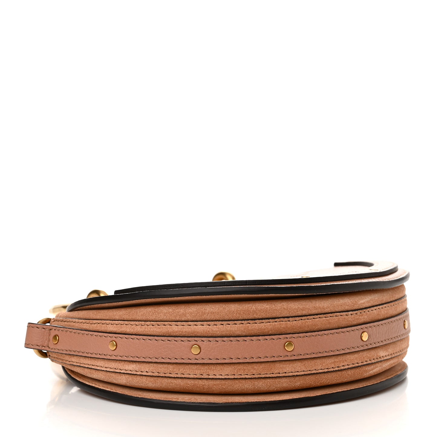 Shiny Goatskin Suede Small Pixie Bag Caramel