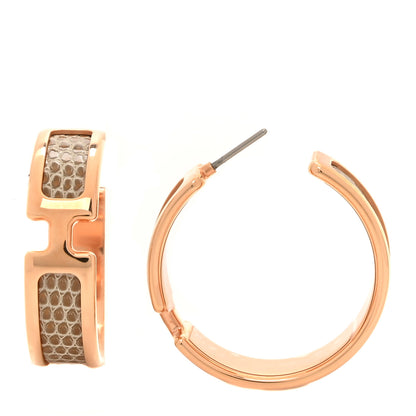 Hermes Lizard Olympe Earrings Ficelle 1 of 6