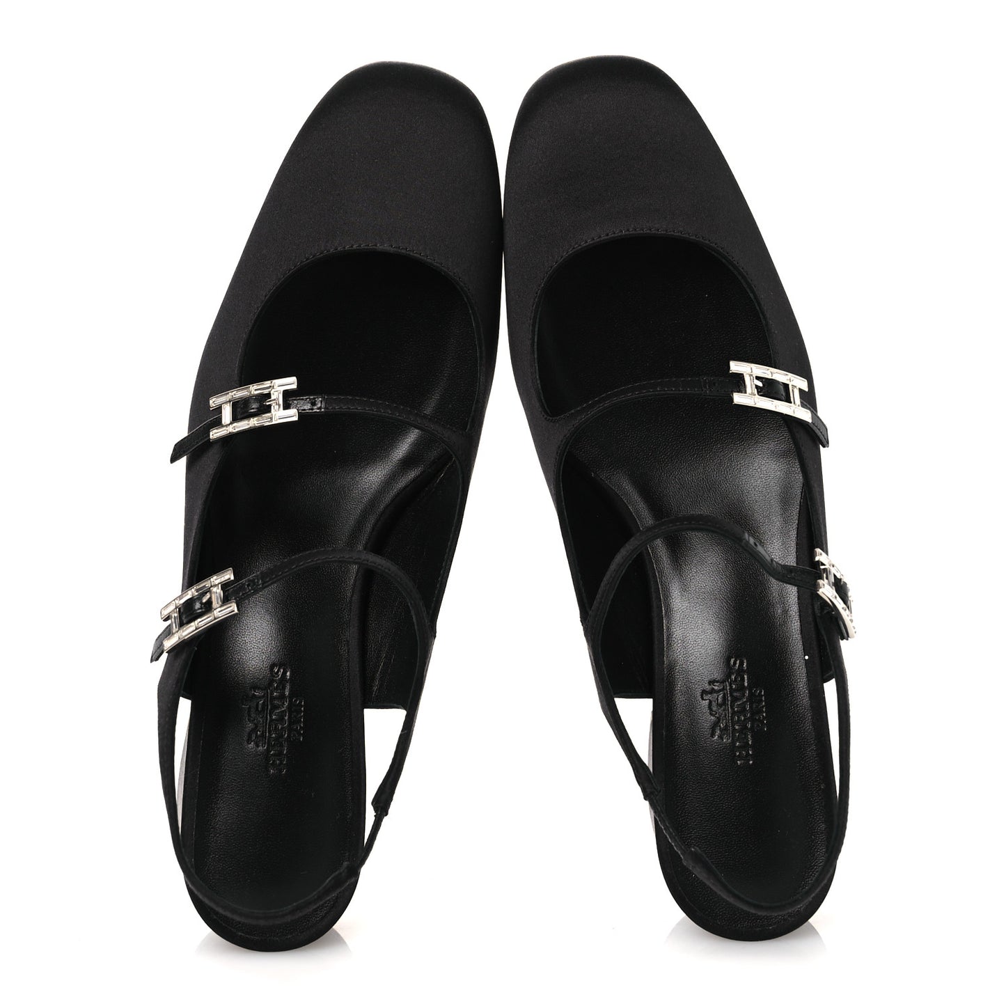 Satin Rhinestone Jackie 50 Pumps 37 Black
