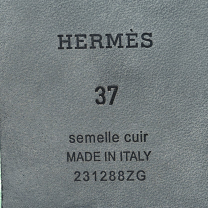 Hermes Woolskin Oran Sandals 37 Vert Anglais 6 of 8