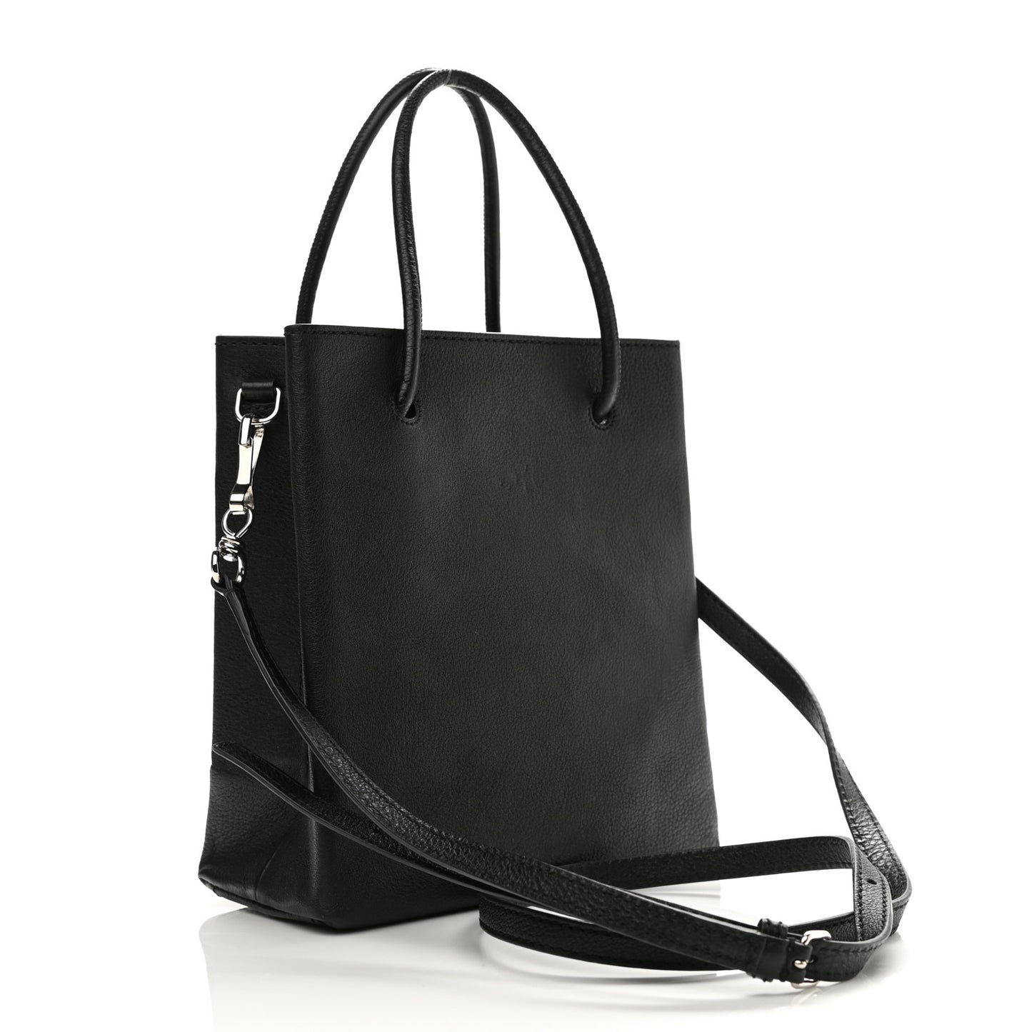 Calfskin Logo XXS Shopping Tote Black