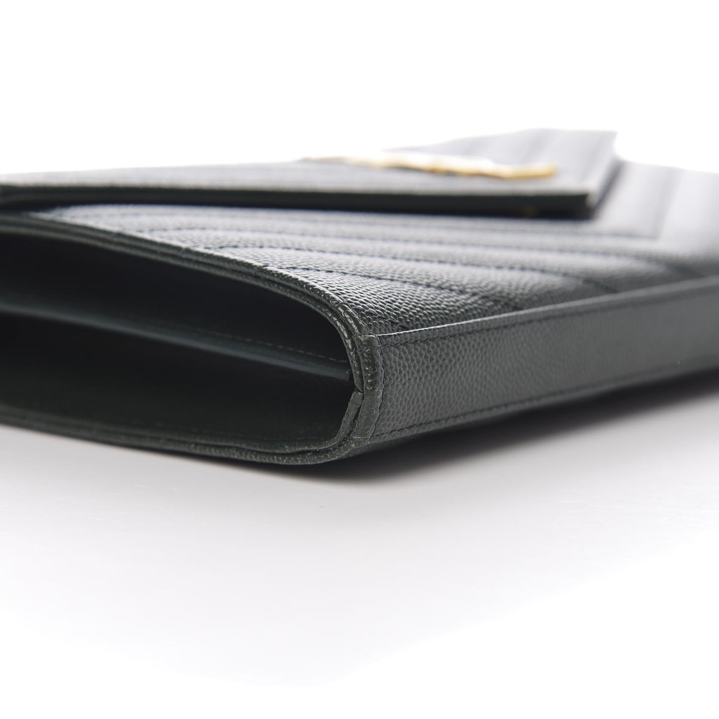 Grain de Poudre Matelasse Chevron Medium Monogram Chain Wallet Dark Emerald