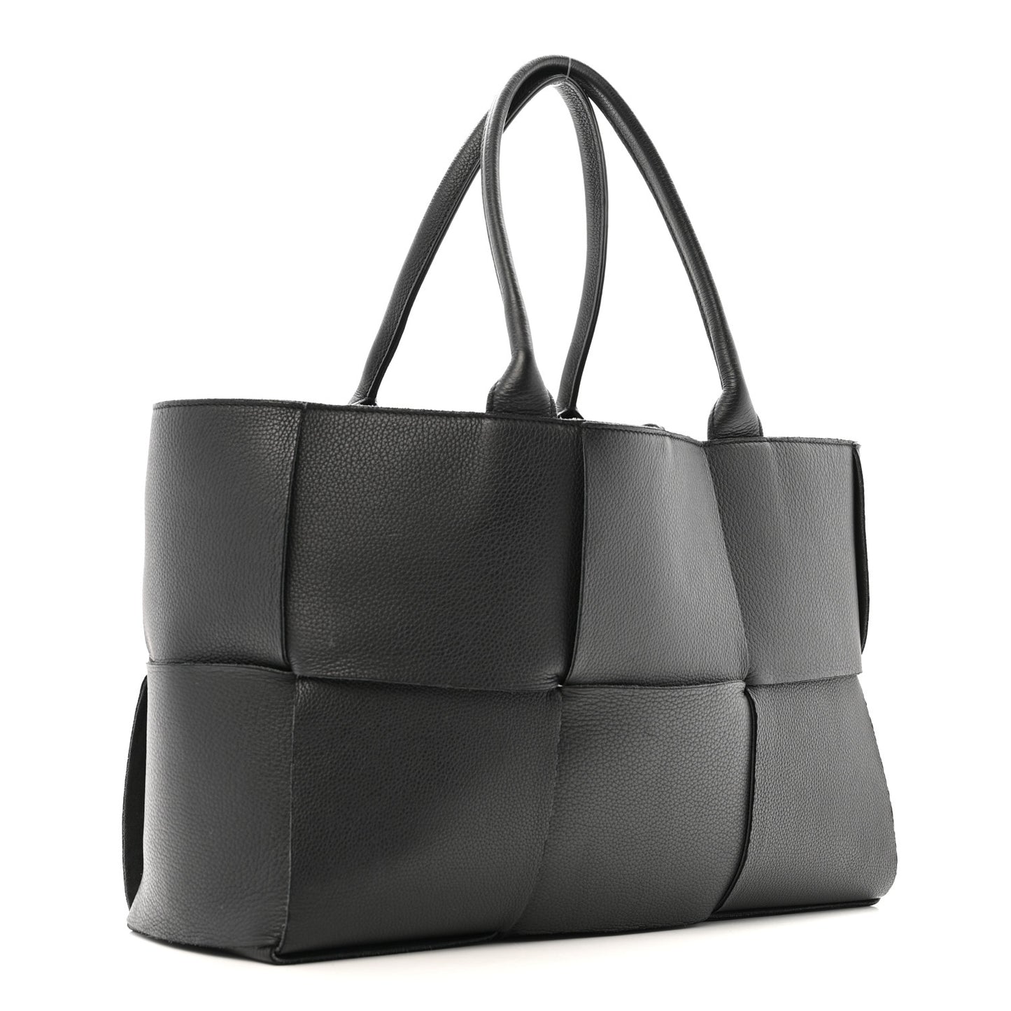 Grained Calfskin Maxi Intrecciato Arco Black