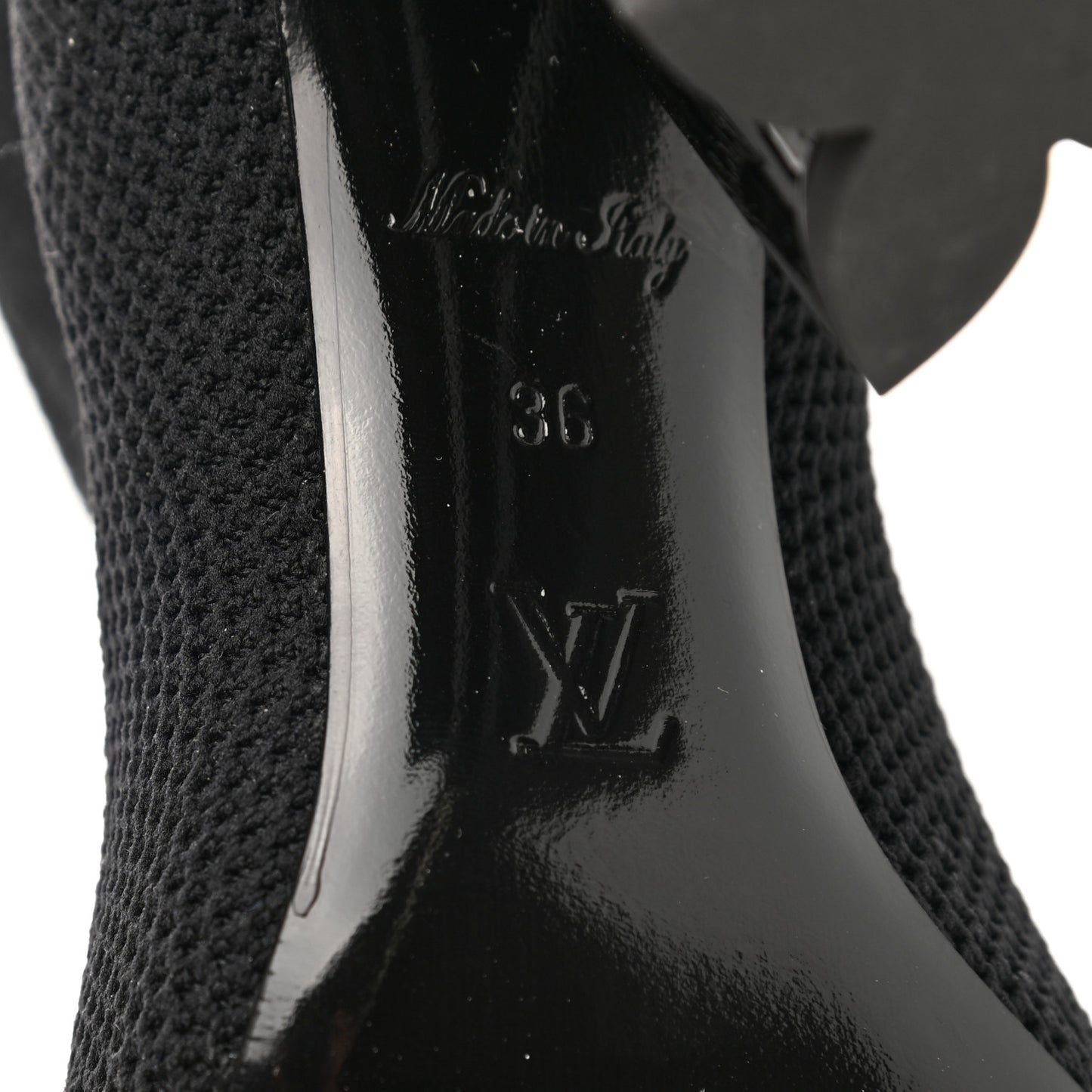 Monogram Stretch Fabric Silhouette Ankle Boots 36 Black