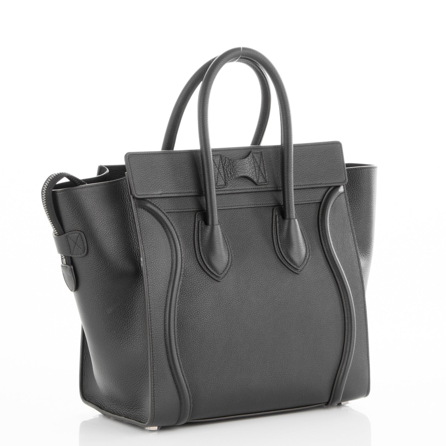 Drummed Calfskin Mini Luggage Black