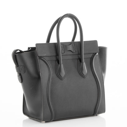 Celine Drummed Calfskin Mini Luggage Black 3 of 6