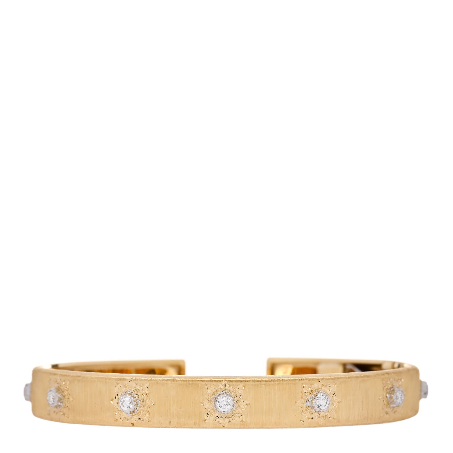 Buccellati 18K Yellow White Gold Diamond Macri Classica Cuff Bracelet 1 of 3