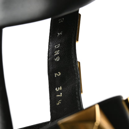 Valentino Garavani Calfskin Roman Stud Ankle Strap 100mm Pumps 37.5 Black 6 of 8