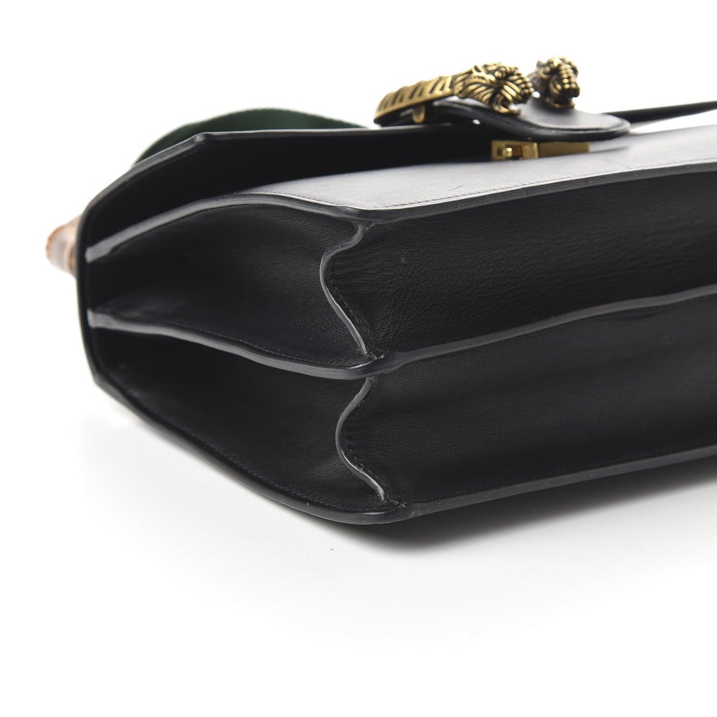 Moon Calfskin Web Medium Dionysus Bamboo Top Handle Bag Black