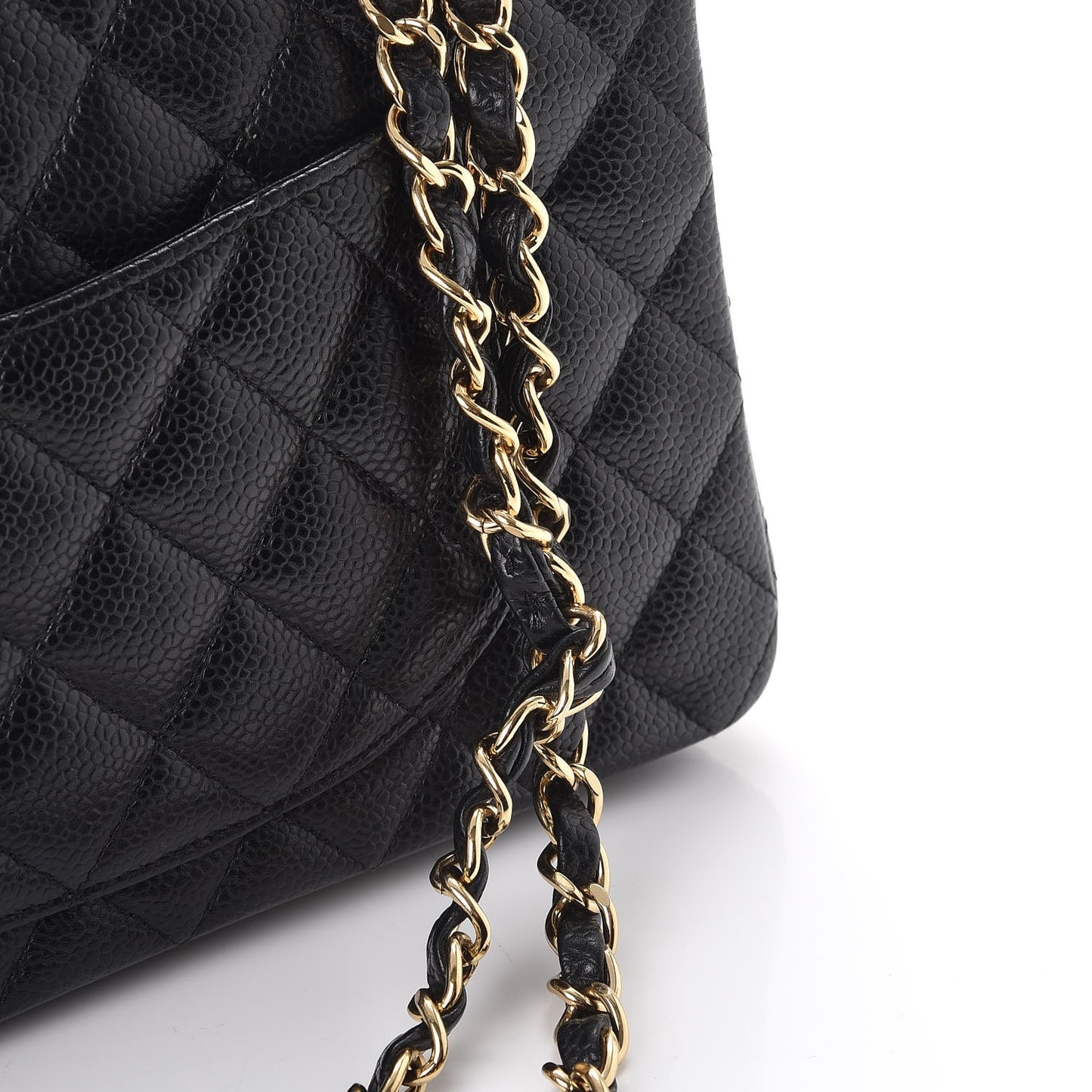 Caviar Quilted Medium Double Flap Black