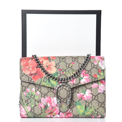 Gucci GG Supreme Monogram Blooms Mini Dionysus Chain Wallet Beige Multicolor Dry Rose 10 of 10