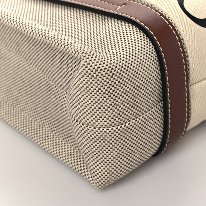 Chloe Cotton Calfskin Small Woody Ribbon Tote White Brown 9 of 10