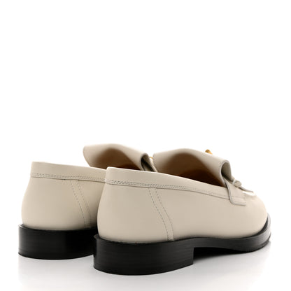 Hermes Calfskin Womens Impact Loafers 36.5 Blanc De Paris 4 of 9