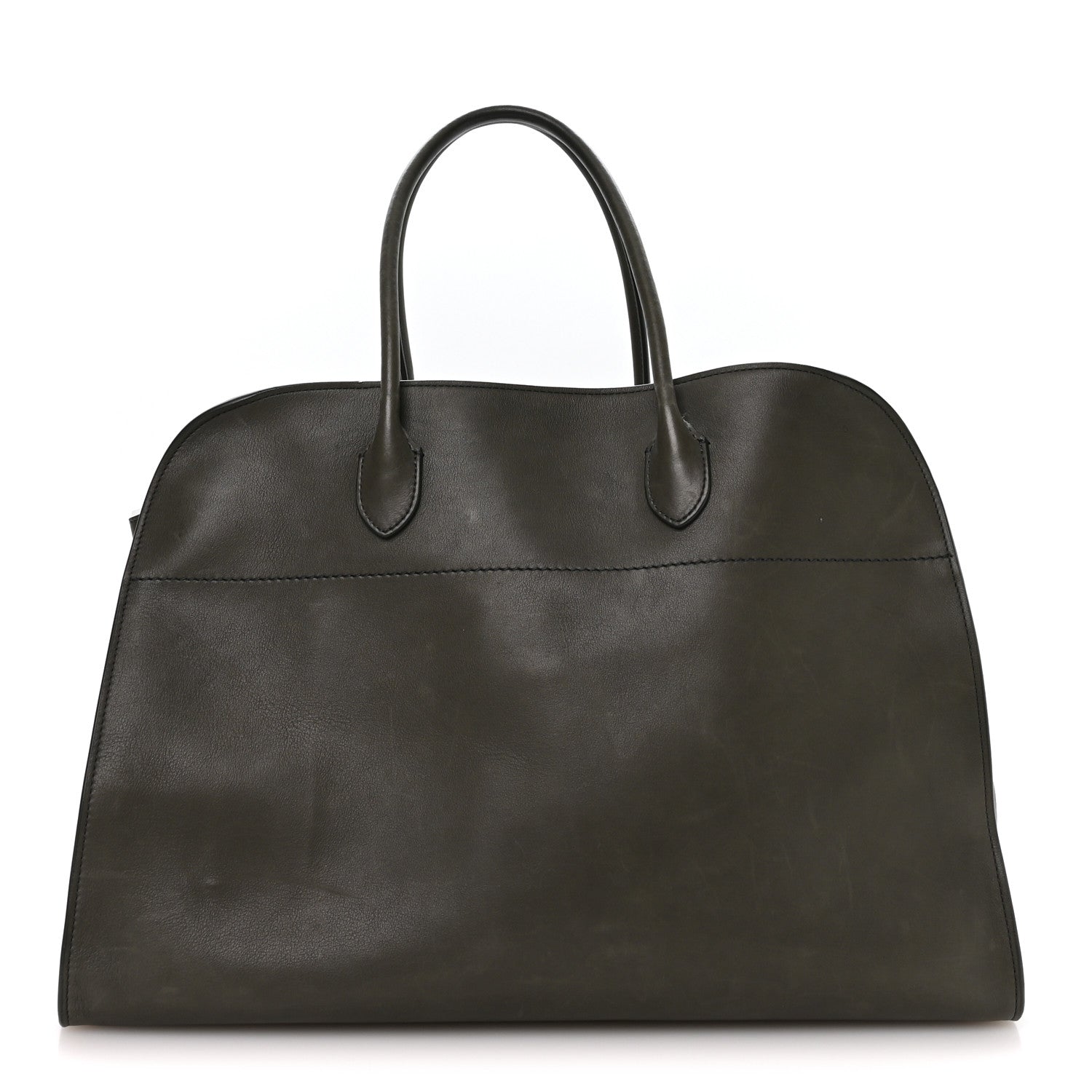 The Row Polished Saddle Calfskin Soft Margaux 17 Koala Grey 1 of 8