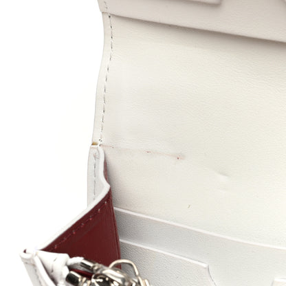 Off-White Calfskin Jitney Logo Flap Wallet On Chain White 10 of 10
