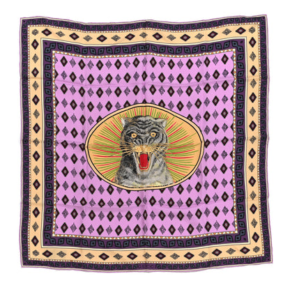Gucci Silk Twill Tiger Face Place Square Scarf Multicolor 1 of 4