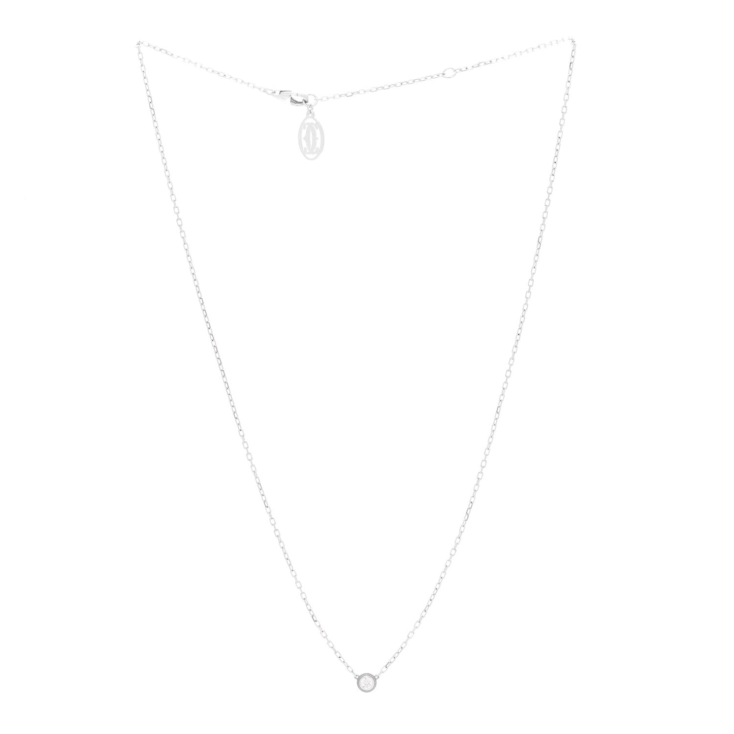 18K White Gold Diamond SM D'Amour Pendant Necklace