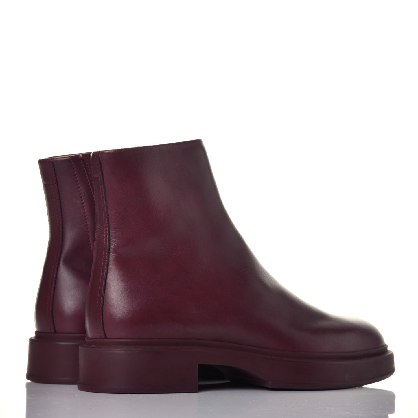 Patinated Calfskin Mens Sky Low Boots 40 Bordeaux