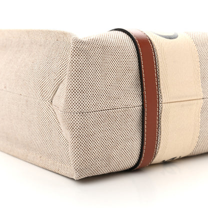 Chloe Cotton Calfskin Medium Woody Ribbon Tote White Brown 9 of 11