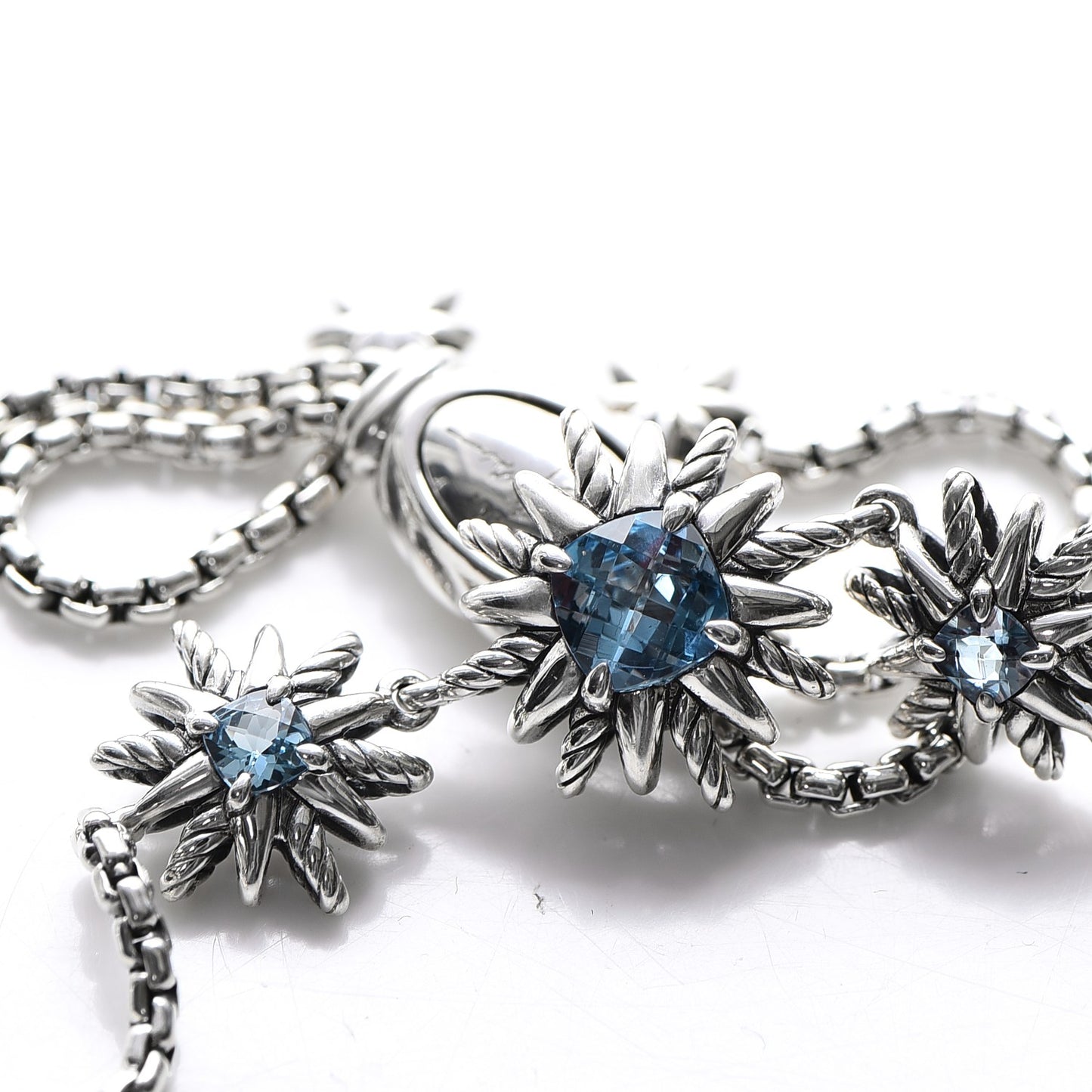 Sterling Silver Blue Topaz Starburst Bracelet