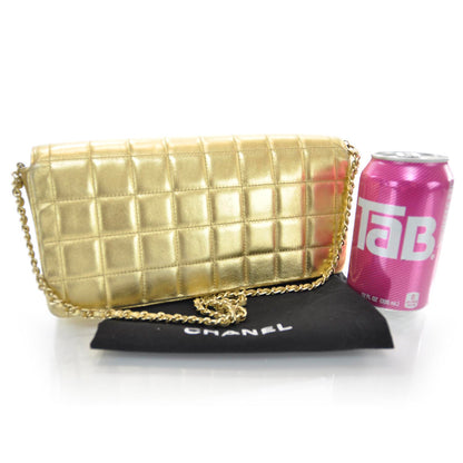 Chanel Lambskin East West Chocolate Bar Flap Gold 3 of 9