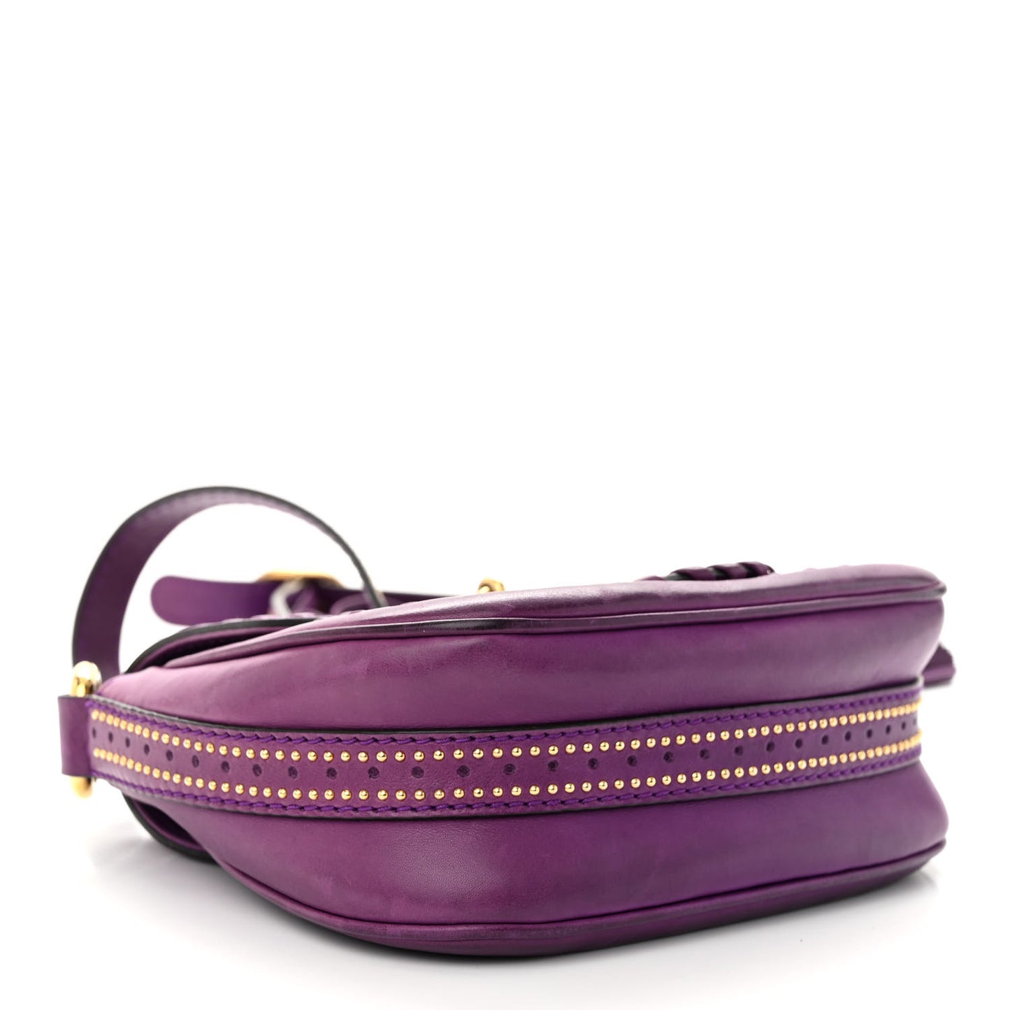 Calfskin Small Snaffle Bit Shoulder Bag Purple