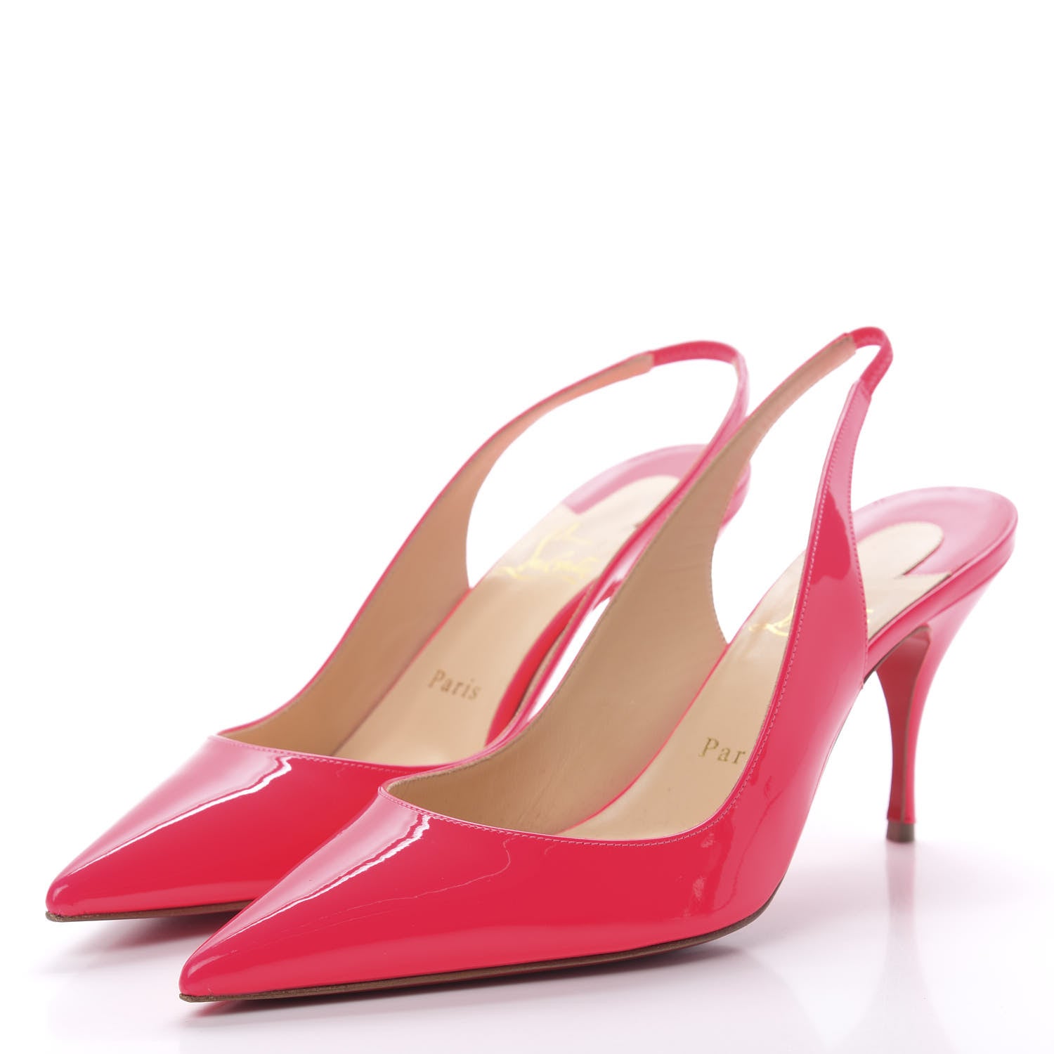 Christian Louboutin Patent Clare Sling 80 Pumps 38 Rosa 3 of 8