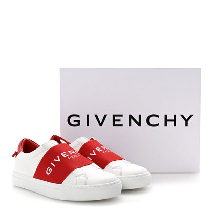 Givenchy Calfskin Band Logo Womens Urban Street Sneakers 37 White Red 10 of 10