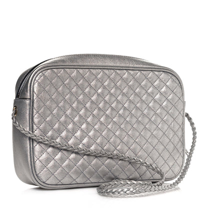 Gucci Laminated Nappa Web Trapuntata Small GG Shoulder Bag Argento 3 of 12