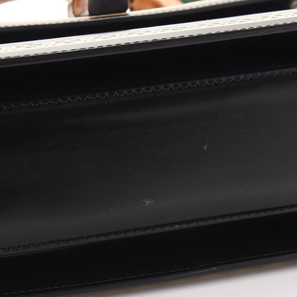 Gucci Calfskin Frame Print Bamboo Top Handle Bag Black 10 of 12