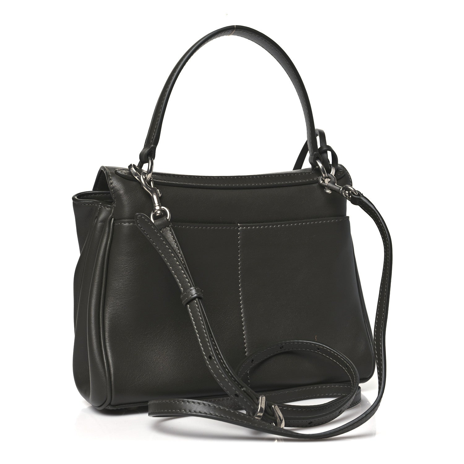 Balenciaga Natural Smooth Calfskin Mini Rodeo Top Handle Handbag Grey 3 of 10