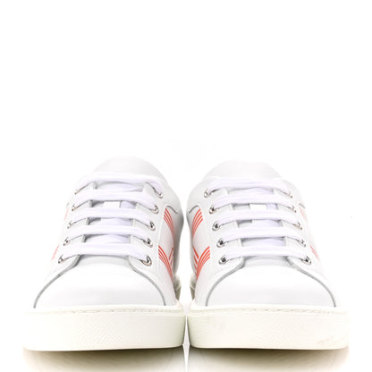 Hermes Calfskin Womens Advantage Sneakers 36 White Orange 3 of 13