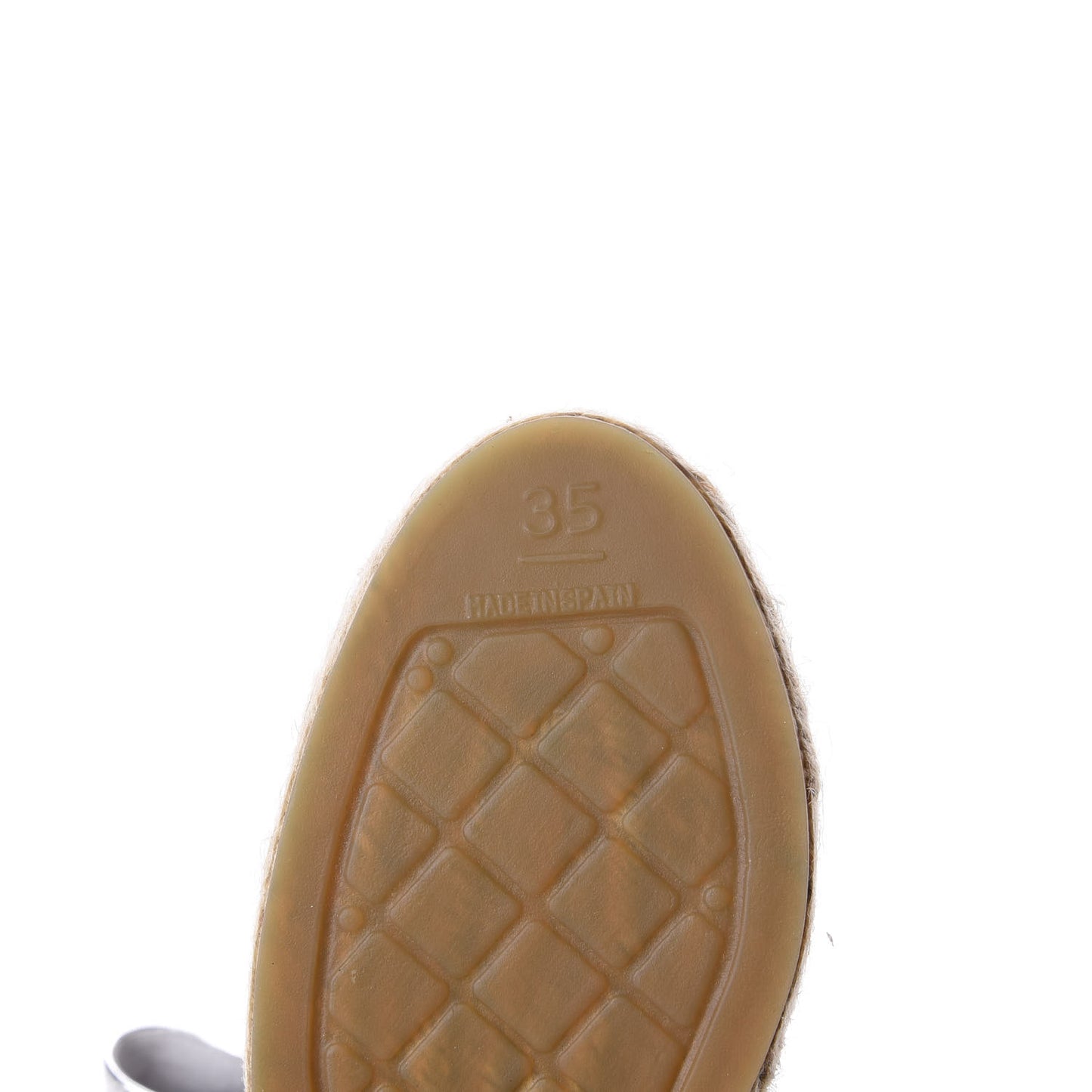 Laminated Goatskin CC Espadrilles 35 Silver