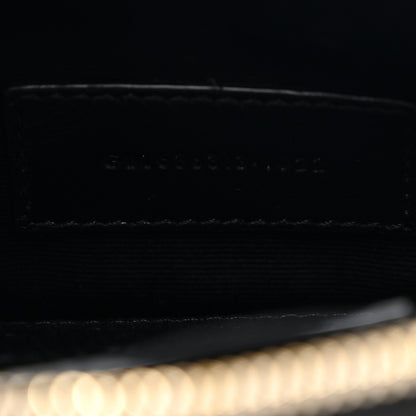 Saint Laurent Grain De Poudre Chevron Monogram Large Bill Pouch Black 7 of 8