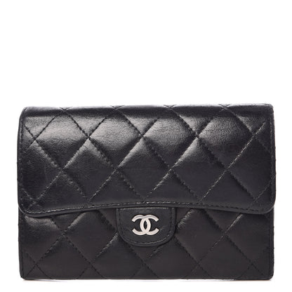 Chanel Lambskin Quilted Small Flap Wallet Black 1 of 11