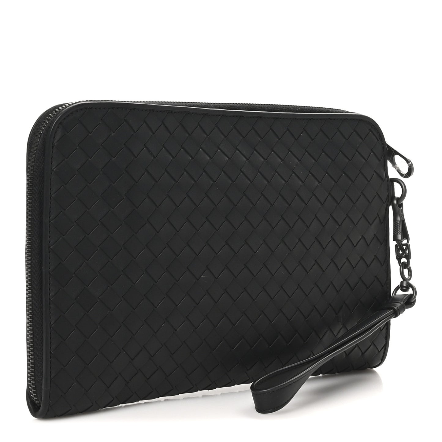 Calfskin Intrecciato Document Holder Black