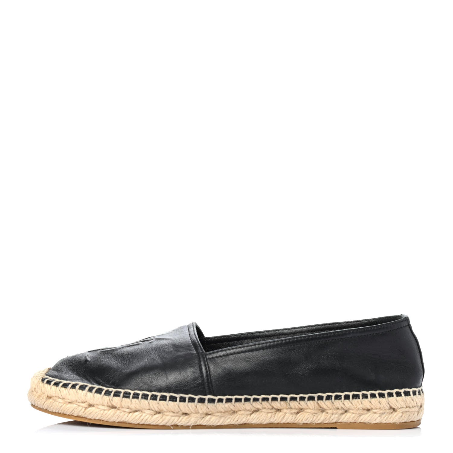 Saint Laurent Lambskin Monogram Espadrilles 40 Black 1 of 9