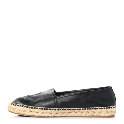Saint Laurent Lambskin Monogram Espadrilles 40 Black 1 of 9