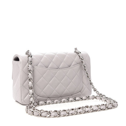 Chanel Lambskin Quilted Mini Rectangular Flap Grey 3 of 10